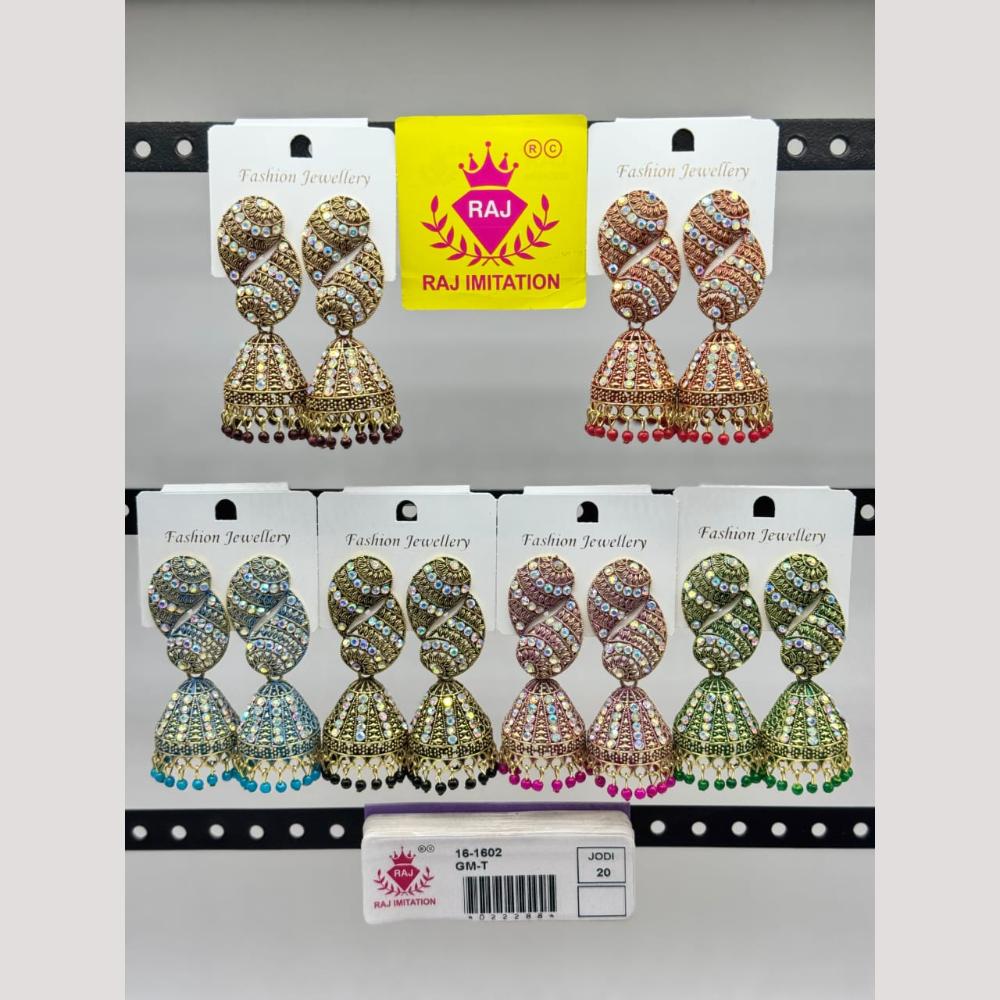 Raj Imitation Austrian And Beads Jhumki Earrings