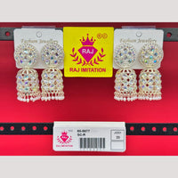 Raj Imitation Crystal Stone And Beads Jhumki Earrings