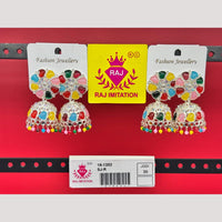 Raj Imitation Pota Austrian And Beads Jhumki Earrings