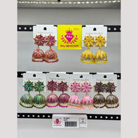 Raj Imitation Austrian And Beads Jhumki Earrings