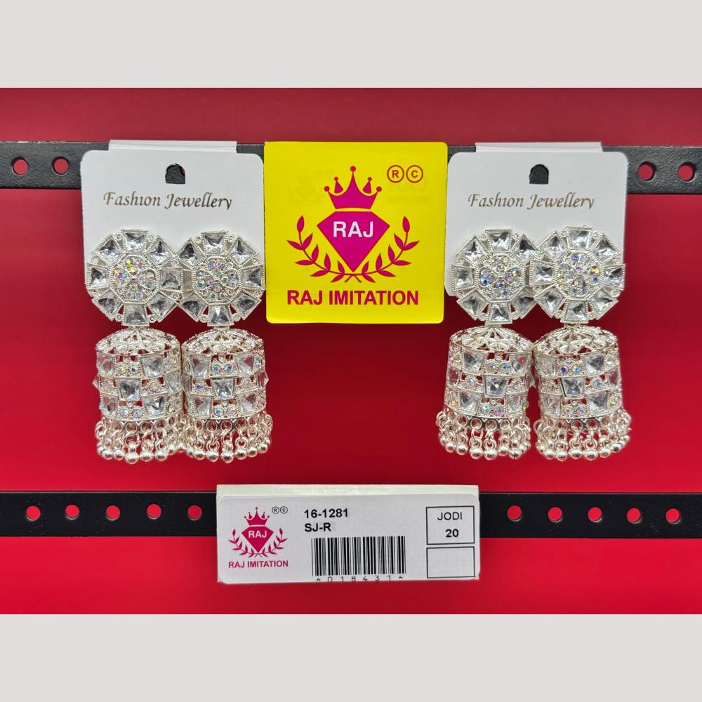 Raj Imitation Crystal Stone And Beads Jhumki Earrings