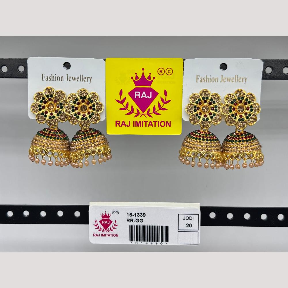 Raj Imitation Austrian And Beads Jhumki Earrings