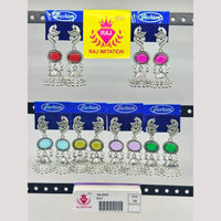 Raj Imitation Pota Stone And Beads Jhumki Earrings