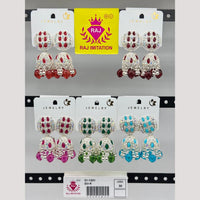 Raj Imitation Pota Stone And Beads Jhumki Earrings