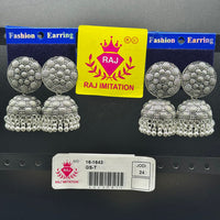 Raj Imitation Oxidised Plated Ghungroo Jhumki Earrings