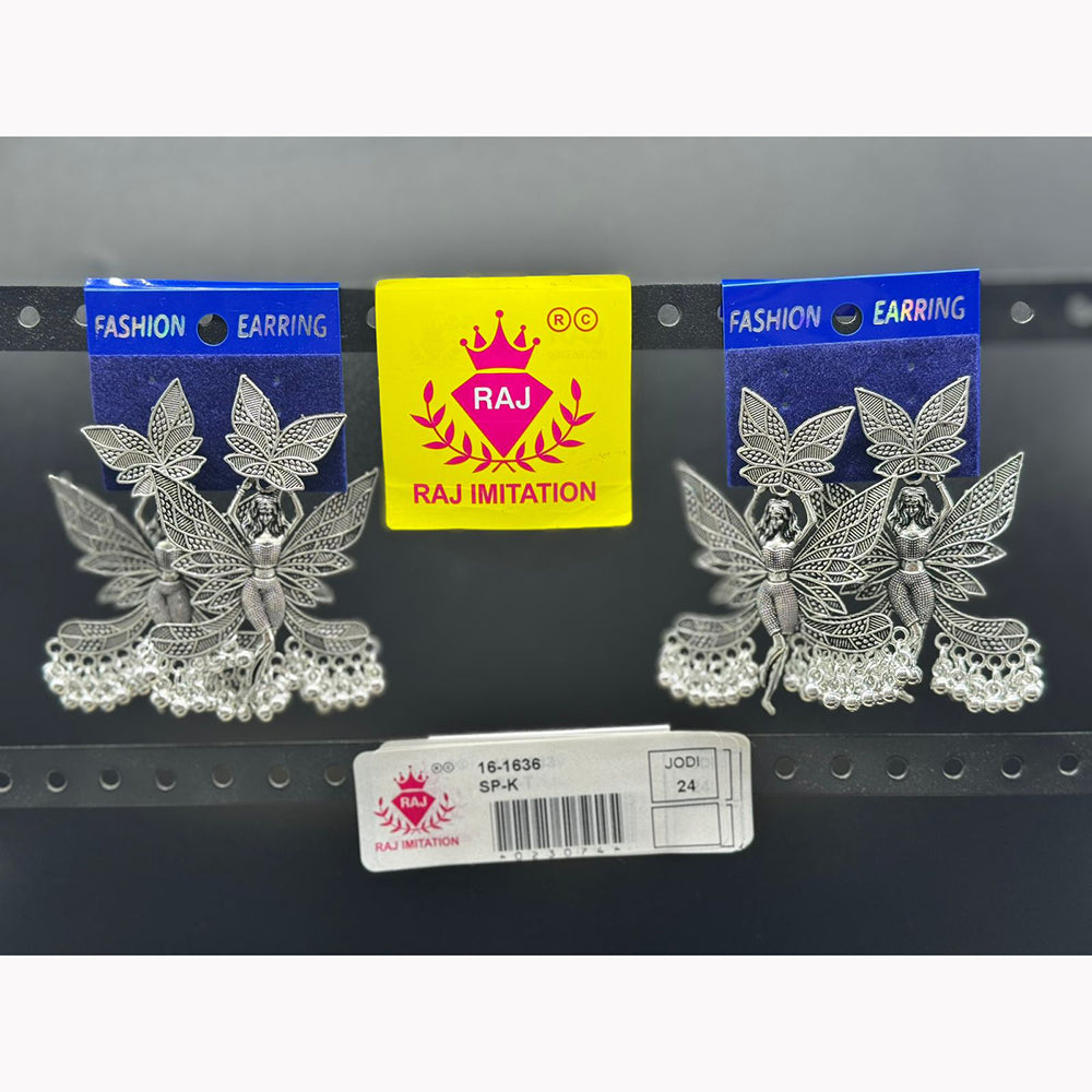 Raj Imitation Oxidised Plated Ghungroo Jhumki Earrings