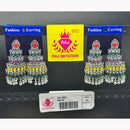 Raj Imitation Oxidised Plated Pota Stone Ghungroo Jhumki Earrings