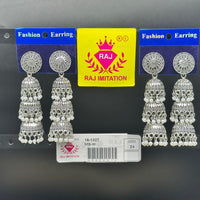 Raj Imitation Oxidised Plated Pearl Jhumki Earrings
