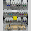 Raj Imitation Oxidised Plated Pota Stone And Ghungroo Kashmiri Dangler Earrings for Women (Pack of 18)