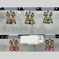 Raj Imitation Traditional Austrian Stone And Pearl Jhumki Earrings for Women (Set of 60)