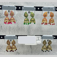 Raj Imitation Traditional Austrian Stone And Pearl Jhumki Earrings for Women (Set of 60)