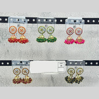 Raj Imitation Traditional Austrian Stone And Pearl Jhumki Earrings for Women (Set of 40)