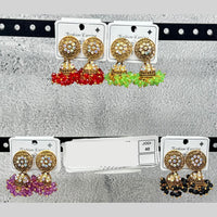 Raj Imitation Traditional Austrian Stone And Pearl Jhumki Earrings for Women (Set of 40)
