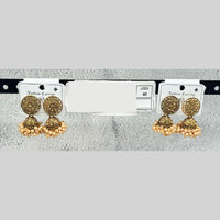 Raj Imitation Traditional Austrian Stone And Pearl Jhumki Earrings for Women (Set of 40)