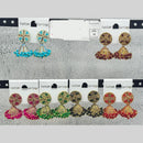 Raj Imitation Traditional Pota Stone And Austrian Pearl Jhumki Earrings for Women (Set of 30)