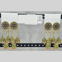 Raj Imitation Traditional Pota Stone And Austrian Pearl Jhumki Earrings for Women (Set of 20)
