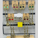 Raj Imitation Royal Pota Stone And Ghungroo Kashmiri Bell Jhumki (Pack of 12)
