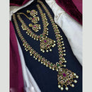 Tanish Art Jewellery Queen Lines Austrain Stone And Pearl Double Glamour Necklace Set 