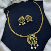 Tanish Art Jewellery Artistry Shine Austrain Stone And Pearl Necklace Set 