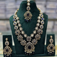 Tanish Art Jewellery Cultural Grace Traditional Pota And Crystal Stone Long Necklace Set 
