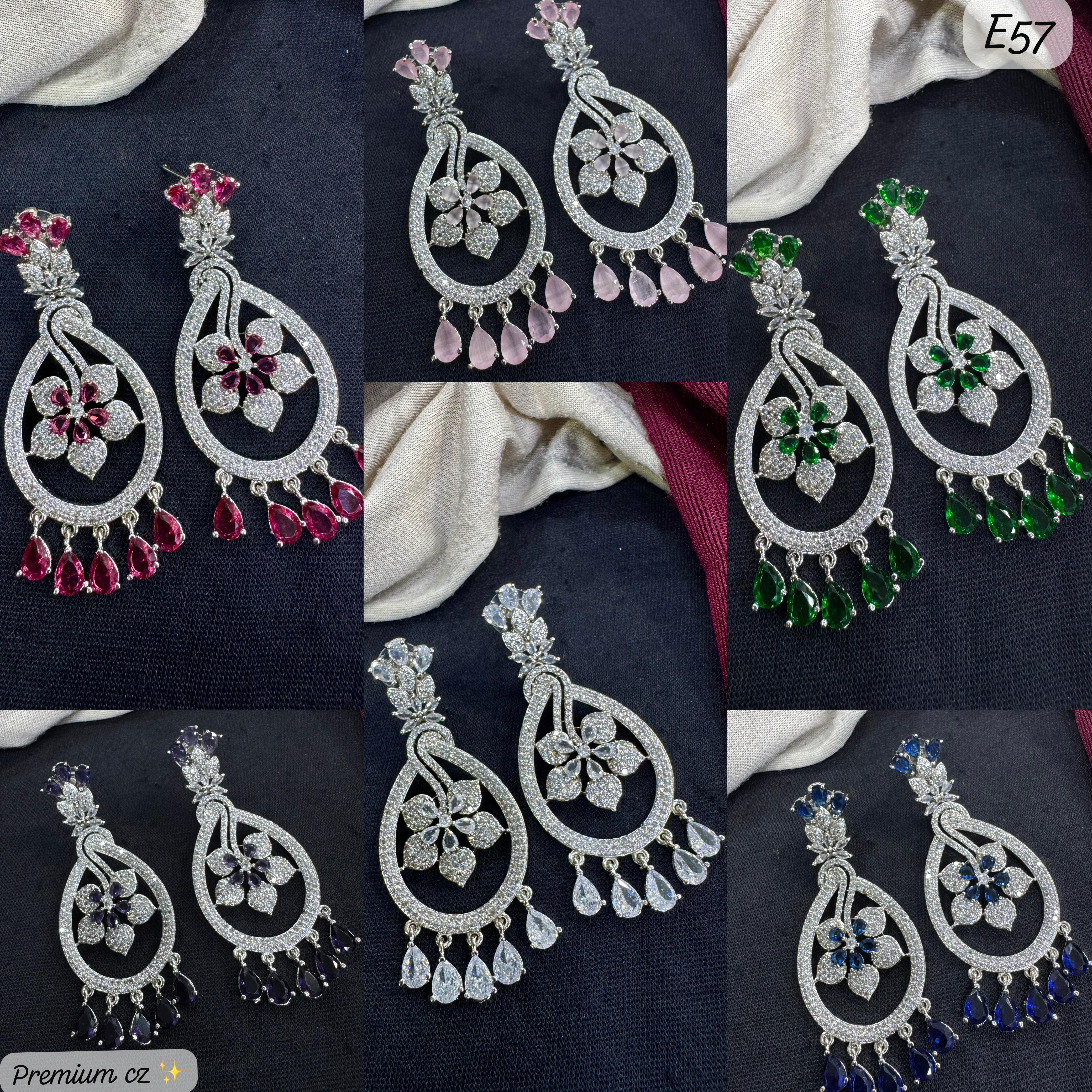 Tanish Art Jewellery American Diamond Dangler Earrings