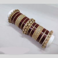 Tanish Art Jewellery Austrian Stone And Pearl Acrylic Bridal Bangles Set 