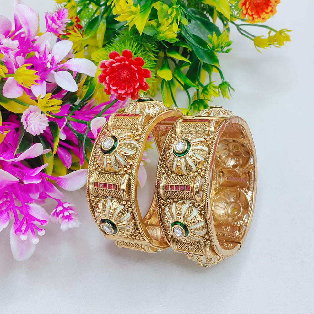 Tanish Art Jewellery Elegant Pota Stone Bangles Set for Women