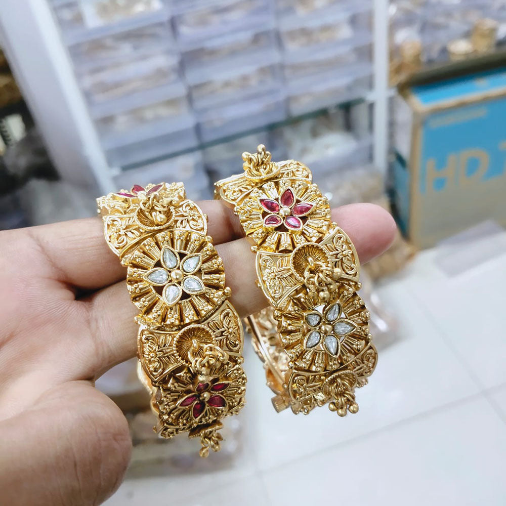 Tanish Art Jewellery Elegant Pota Stone Bangles Set for Women