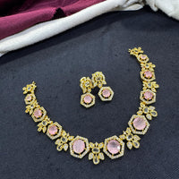 Tanish Art Jewellery Elegant Glow AD And Austrain Stone Necklace Set
