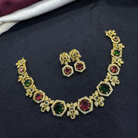 Tanish Art Jewellery Elegant Glow AD And Austrain Stone Necklace Set