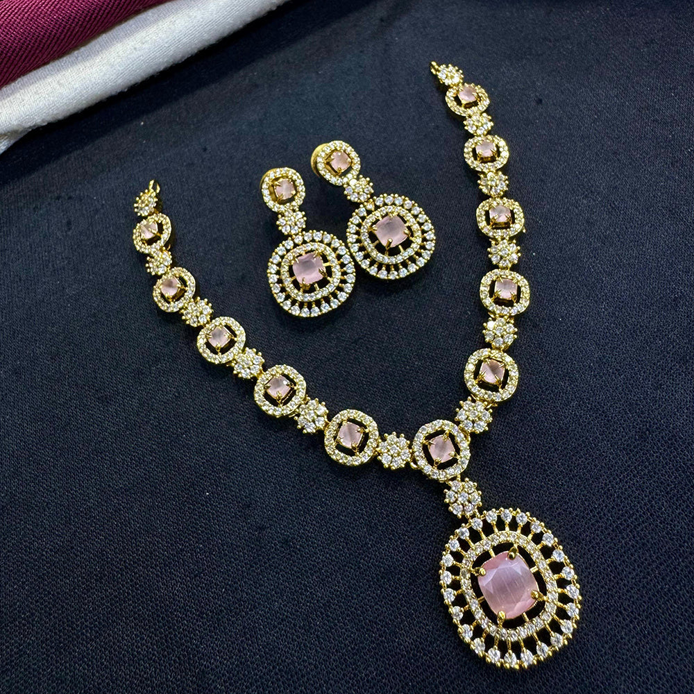 Tanish Art Jewellery Elegant Glow AD And Austrain Stone Necklace Set
