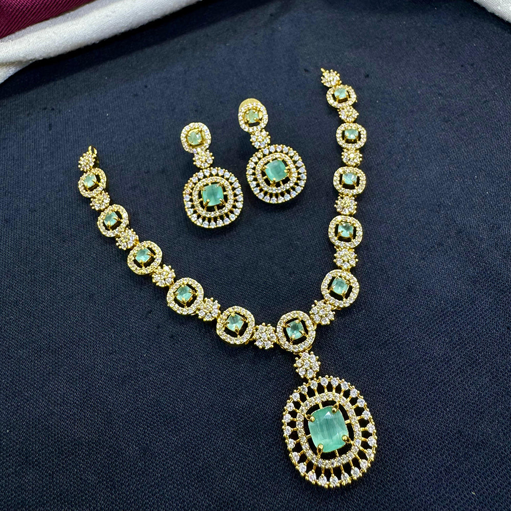 Tanish Art Jewellery Elegant Glow AD And Austrain Stone Necklace Set