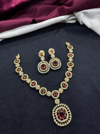 Tanish Art Jewellery Elegant Glow AD And Austrain Stone Necklace Set