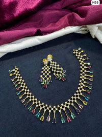Tanish Art Jewellery Elegant Glow AD And Austrain Stone Necklace Set