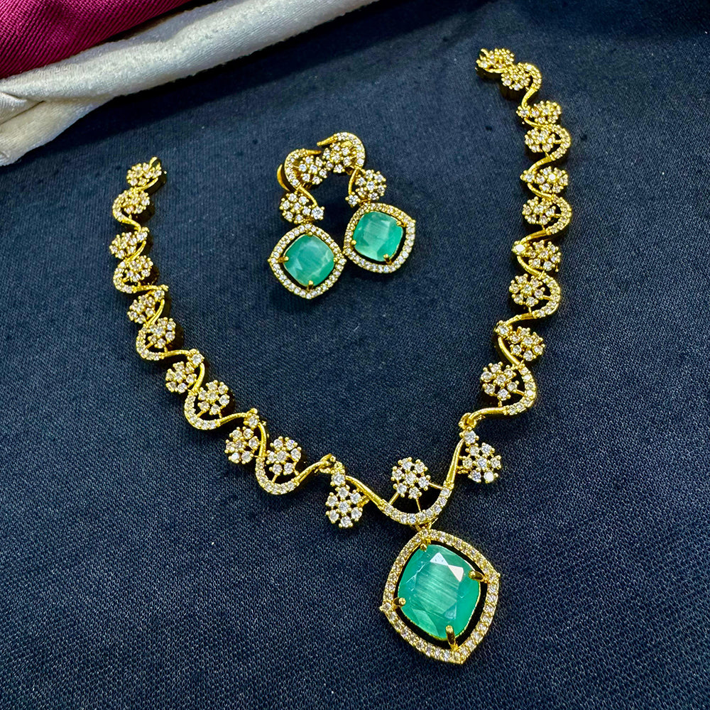 Tanish Art Jewellery Elegant Glow AD And Austrain Stone Necklace Set