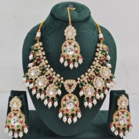 Tanish Art Jewellery Designer Kundan Beads And Pearl Necklace Set