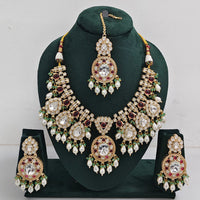 Tanish Art Jewellery Designer Kundan Beads And Pearl Necklace Set