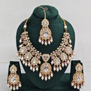 Tanish Art Jewellery Designer Kundan Beads And Pearl Necklace Set