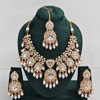 Tanish Art Jewellery Designer Kundan Beads And Pearl Necklace Set