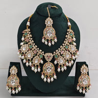Tanish Art Jewellery Designer Kundan Beads And Pearl Necklace Set