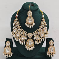 Tanish Art Jewellery Designer Kundan Beads And Pearl Necklace Set