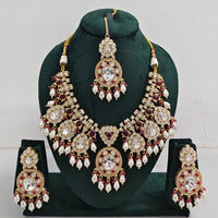 Tanish Art Jewellery Designer Kundan Beads And Pearl Necklace Set