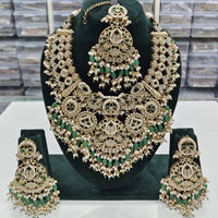 Tanish Art Jewellery Designer Kundan Beads And Pearl Necklace Set