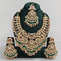 Tanish Art Jewellery Designer Kundan Beads And Pearl Necklace Set