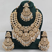 Tanish Art Jewellery Designer Kundan Beads And Pearl Necklace Set