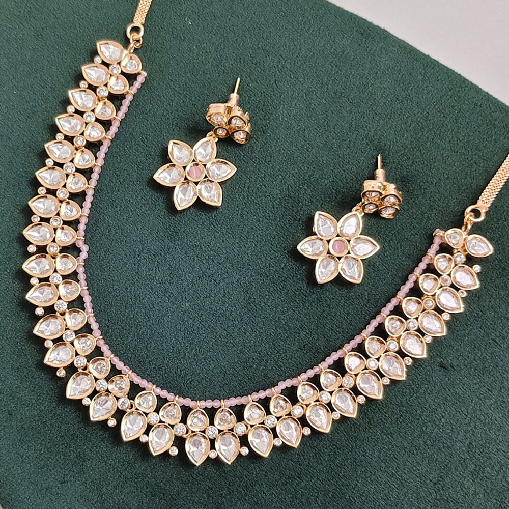 Tanish Art Jewellery Designer Polki Kundan Stone And Pearl Necklace Set