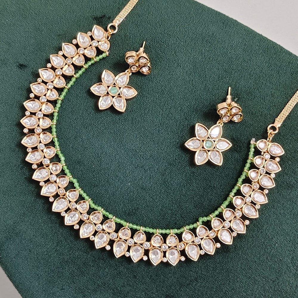Tanish Art Jewellery Designer Polki Kundan Stone And Pearl Necklace Set