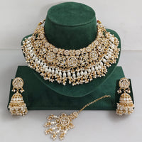 Tanish Art Jewellery Designer Kundan Beads And Pearl Necklace Set