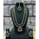 Tanish Art Jewellery Designer Pota Stone And Pearl Long Necklace Set