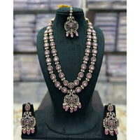 Tanish Art Jewellery Designer Pota Stone And Pearl Long Necklace Set
